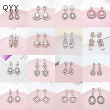 QYY Newest Austrian Crystal Wedding Earrings Bridal Water Drop Earring  Long Drop Earrings Fashion Jewelry ERS-J3008 2024 - buy cheap