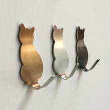 2 шт./лот настенный держатель для ключей в форме кошки Декоративная вешалка для ключей из нержавеющей стали крючки для домашнего декора 2024 - купить недорого