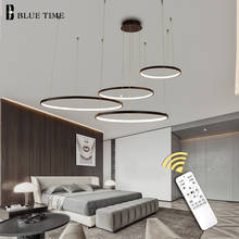 Lámpara colgante Led con anillos circulares, iluminación interior, sala de estar modernas para luces colgantes, comedor, cocina, decoración 2024 - compra barato