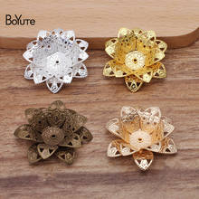 BoYuTe (30 Pieces/Lot) 27MM Stamping Brass Filigree Flower Bead Caps DIY Handmade Jewelry Accessories 2024 - buy cheap