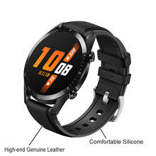 Pulseira de couro e silicone para relógio huawei, pulseira de substituição para relógio inteligente gt2 46mm, bracelete esportivo para mulheres e homens, 19 set 2024 - compre barato