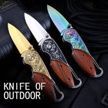 Brand Damascus Steel Folding Knife Steel Blade Wood Handle Sharp Camping Knives Survival Tactical Hunting Camping Pocket knife 2024 - buy cheap