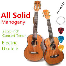 Гавайские гитары укулеле, акустический Электрический концертный тенор, 23, 26 дюймов, полностью цельная гитара из красного дерева, 4 струны, Ukelele Guitarra, ручная работа, Uke 2024 - купить недорого