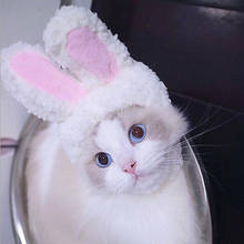 Cute Pet Rabbit Ears Hat for Cat Cosplay Clothes Fancy Pet Bunny Cap Halloween Easter Birthday Photo Shoot Dress for Cat 2024 - buy cheap