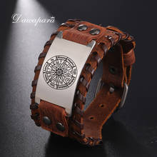 Dawapara Nine Hells and Layer Rulers Solomon Seal Leather Bracelet Amulet Adjustable Men Viking Bangles 2024 - buy cheap