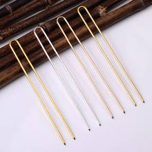 Hair Sticks Hairpins Brass Gold Color U shape Hair Pins Blank Base Setting For Women Jewelry Making Wholesale DIY Accessories 2024 - buy cheap