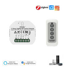 Mini interruptor inteligente TUYA ZIGBEE, dispositivo inalámbrico de 10A, compatible con módulo de automatización del hogar de 2 vías, funciona con Alexa y Google Home 2024 - compra barato