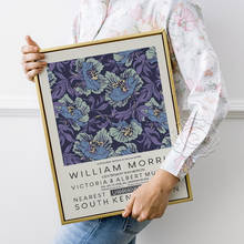 William Morris Exhibition Museum Poster, Acanthus Vines Purple Blue Blossoms Fabric Decorative Painting, Vintage Flower Prints 2024 - buy cheap