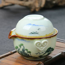 1 copo para chá guizo 1 copo de porcelana pintada à mão jogo de chá para viagem 2024 - compre barato