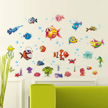 Underwater world creative wall stickers cartoon wall stickers decoration children's room kindergarten wall stickers 2024 - buy cheap