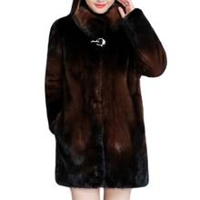 3XL Plus Size Jacket Women New Fashion Mink Fur Coat 2021 Autumn Winter Fur Outerwear Elegant Thicken Warm Jacket Female Parka 2024 - buy cheap