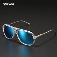 KDEAM Metal Pilot Sunglasses Men Polarized Classic Design Aviation Shades UV400 Mirror Cool Driving Sun Glasses With Free Box 2024 - buy cheap