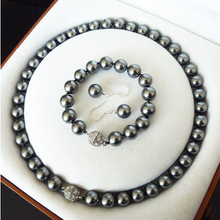 8 мм Южное море черный корпус жемчужные круглые бусы ожерелье браслет серьги набор AAA + ювелирные изделия 2024 - купить недорого