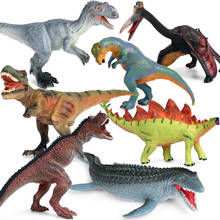 New Children's Soft Rubber Dinosaur Model Toy Tyrannosaurus Nissan Cangsaurus Stegosaurus Swollen Head Dragon Pterosaur 2024 - buy cheap