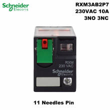 Schneider Electric RXM3AB2P7 230VAC 10A Coil Mini Small Relay LED 11 Needles Pin 3NO3NC Intermediate Relay Low Power Relay 3C/O 2024 - buy cheap