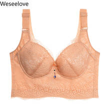 Sutiã de renda feminino weseelove, lingerie sexy de mulher kawaii, bralette de top sem fio, copo grande com 4 tamanhos 2024 - compre barato