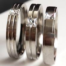 Удобное обручальное кольцо из нержавеющей стали с фианитом, 4 мм, 36 шт. 2024 - купить недорого