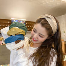 Pure Color Cloth Korean Style Hairbands For Women Wide-brimmed Knotting Hair Hoop Headwrap Girl Headdress women Headbands 2024 - buy cheap