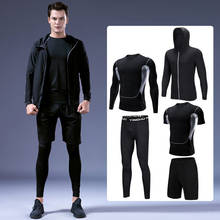 Gym Fitness Compression Sports Suit Clothes mens sports suits Running Jogging Sport Wear Exercise Workout Tights 5 Pcs/Set 2024 - buy cheap