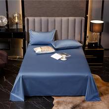 Blue Pure Cotton Bedding Bed cover Flat sheet Pillowcases Solid Color Bedspread Bed Sheets Linen Mattress Cover Home Textile 2024 - buy cheap