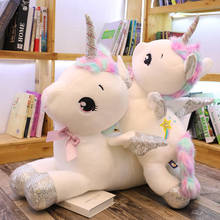 Peluche de Unicornio Kawaii gigante para niños y niñas, 30-80cm, blanco, suave, peluche de Unicornio, almohada 2024 - compra barato