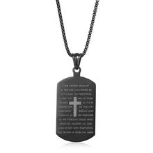 Army Dog-tag Pendant Necklace for Men Stainless Steel Black Silver Color Bible Verse Cross Box Chain Pray Jewelry LKPM149 2024 - buy cheap