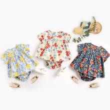 Sanlutoz Cotton Summer Baby Clothes Sets Cute Floral Printed Toddler Tops + Shorts 2pcs Casual Infants Clothing 2024 - buy cheap