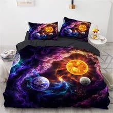 Bedding Sets Universe Outer Space Themed Bed Linen 3D Galaxy BS04 Duvet Cover Flat Sheet 3pcs Single Double Size 2024 - buy cheap