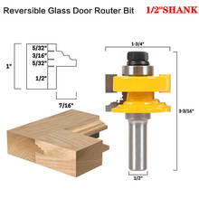 1Pc 12.7mm/ 1/2" Shank Classical Glass Door Window Rail & Stile Router Bit Reversible 2 Flute Carbide Cutters Woodworking Tools 2024 - buy cheap