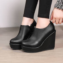 Ankle Boots Ladies Platform Fashion Punk Boots Wedge Shoes For Women Sexy Round Toe High Heel Black Autumn Pumps Shoes Woman 2024 - buy cheap