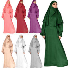 Dubai Muslim Hijab Abaya 2 pieces Dress Islam Prayer Jilbab Modest Full Cover Burqas Arab Women Robe Maxi Kaftan Khimar Ramadan 2024 - buy cheap