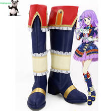 Cosplaylove aikatsu! 3 temporadas sapatos cosplay azul hikami sumembros couro personalizado 2024 - compre barato