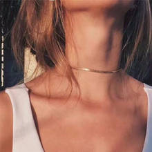 Bohemian New Punk Chokers Necklaces For Women Sequins Simple Flat Blade Snake Collar Necklace Fashion Jewelry Drop Shipping 2024 - buy cheap