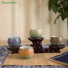 Xícara de chá de cerâmica que muda de forno, conjunto de chá kung fu, porcelana de cerâmica, quatro estações, primavera, verão, outono, inverno 2024 - compre barato