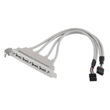 Motherboard 4-Ports USB2.0 Hub With 9 Pin Header Rear Panel Expansion Bracket Host Adapter Cable USB Hub 2024 - buy cheap