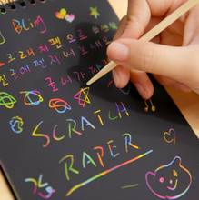 Новые красочные бумажные DIY детские развивающие игрушки забавные Рисованные царапины Детские граффити красочные черные деревянные палочки детские поделки 2024 - купить недорого