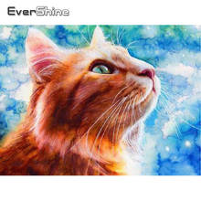 Evershine 5D DIY Diamond Painting Cat Cross Stitch Diamond Embroidery Sale Animal Mosaic Rhinestones Pictures Crafts Kit 2024 - buy cheap