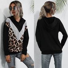 Casual Loose Sweatshirts Hoodies Sexy V Neck Leopard Pullovers Autumn Tops Women's Hoodies 2024 - buy cheap