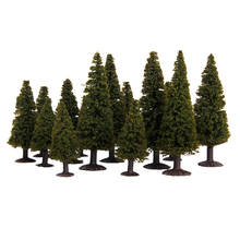 15 peças tamanhos mistos verde modelo cedro árvores floresta estacionamento paisagem diy 2024 - compre barato