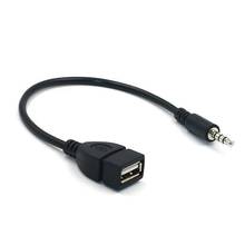 1pcs 3.5mm Male Audio Cable Car AUX Plug Jack to USB 2.0 Type A Female OTG Converter Adapter Cable Black Car Accessories 2024 - buy cheap