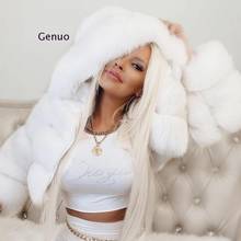 Winter Faux Fox Fur Women Short Coats Female Luxury Faux Fur Hooded Jacket High Quality Ladies Hooded Fur Warm Coat 2020 New 2024 - buy cheap