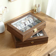 Casegrace-caixa de relógio de luxo, 10 compartimentos, estojo de armazenamento com chave, presente feminino, caixa organizadora de relógio de madeira grande 2024 - compre barato