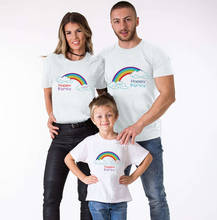 Summer Dad Mom Babys Family Top Rainbow Cute T-shirt Men Women Kids Clothes Casual T Shirt Parent-Child Outfit Boys girls 2024 - buy cheap