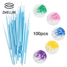 zwellbe 100pcs/bag Disposable Makeup Brushes Swab Durable Micro Mascara Brush Eyelash Extension Individual Lash Removing Tools 2024 - buy cheap