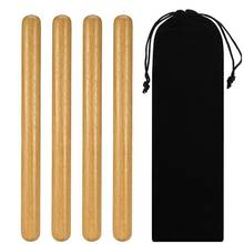 2 Pairs Classical Solid Hardwood Claves Percussion Instrument 8 Inch Rhythm Sticks with a Carry Bag 2024 - buy cheap