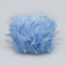 Natural aqua azul turquia pena guarnições franja fita marabou penas aparar vestido saia decoração costura artesanato atacado 2024 - compre barato