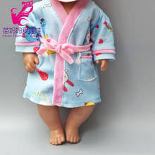 Roupas de boneca 2 em 1, conjunto de roupas para boneca de 18 polegadas, casaco de inverno para meninas, boneco de bebê de 43 cm, robe de dormir 2024 - compre barato