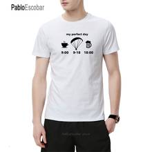 My Perfect Paragliding Day Print Short Sleeves T Shirt Men Summer Casual O-neck T-shirt Cotton Funny Tops Camisetas Masculina 2024 - buy cheap