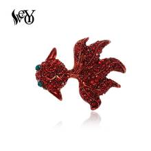 VEYO Goldfish Rhinestone Red Brooches for Women Brooch Pins Enamel Jewelry Knapsack Badge Gift 2024 - buy cheap