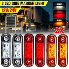 Luzes de led de sinalização lateral para caminhão, 2 peças, 12v, 24v, luzes externas nas, farol traseiro, lâmpadas de freio, caminhão, trailer, ônibus 2024 - compre barato